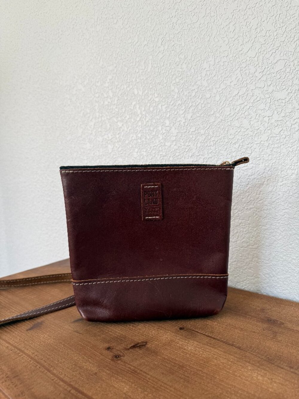 Portland Leather Goods Classic Cognac Sleek Leather Crossbody